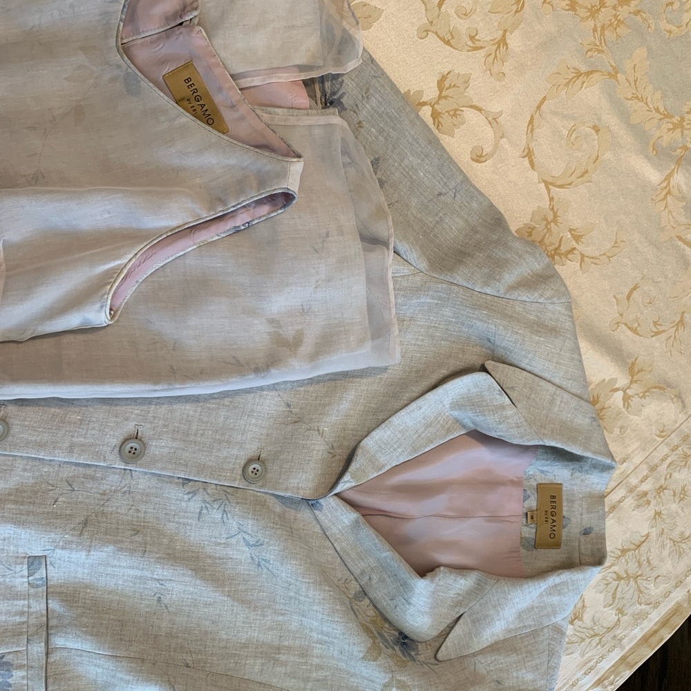 Bergamo by EBI Linen Dress w Jacket, silk lined, size 10 - Picture 8 of 12